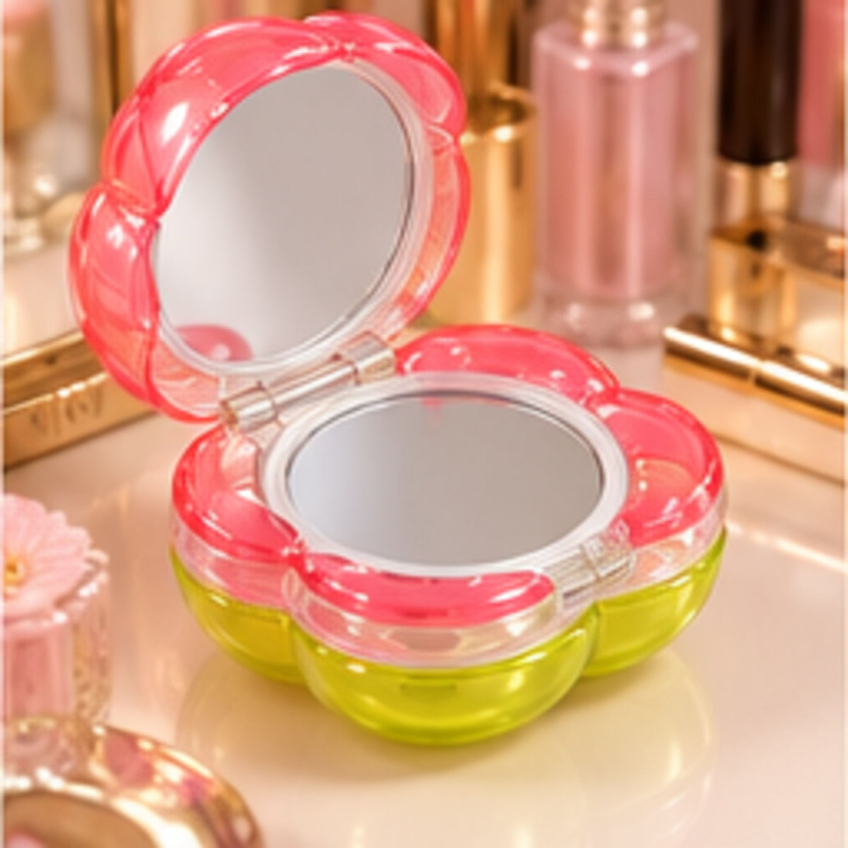 Bubble Flip Compact Mirror — lifestyle photo